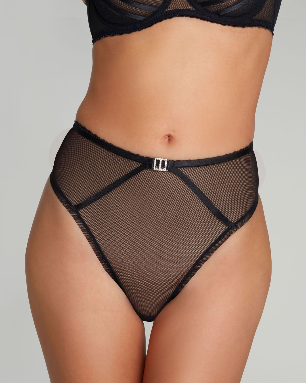 Agent Provocateur Aiden Black High Waist Thong AP3 Medium NWT