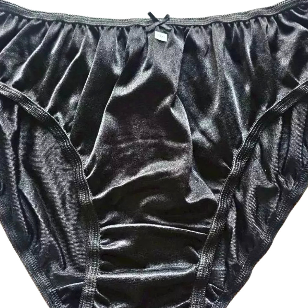 Set of 6 Bikini Panties 3XL Nylon Soft Stretch Unisex Black Waist 34-44″ Silky