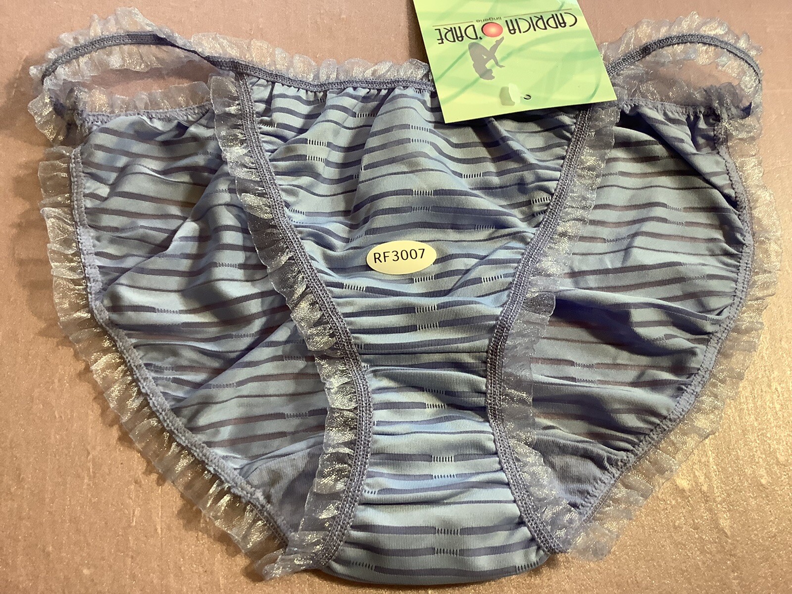 Women Panties Bikinis CAPRICIA O’DARE size S/5 Striped Transparent W/decoration