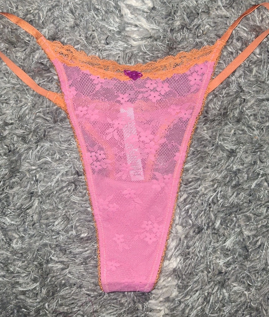 NeW Vs 2tone Floral Lace String Thong Panty Size Medium