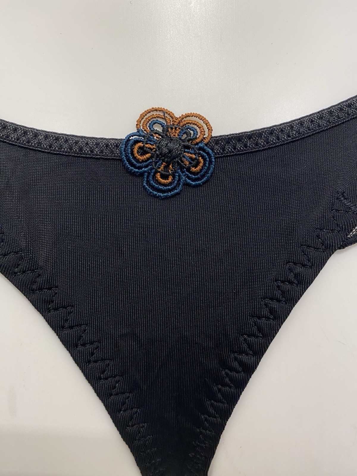 Prima Donna Nara Black Thong UK 12 Medium Sheer panty knickers panties underwear