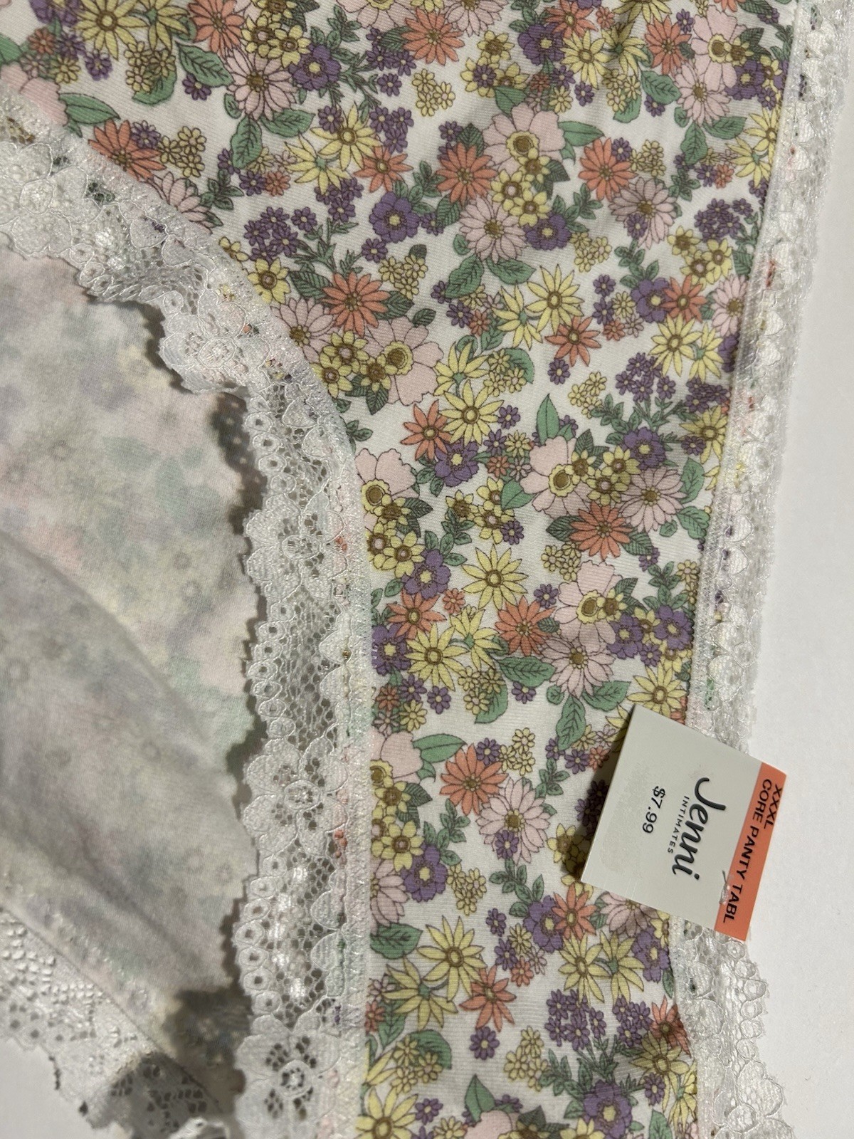 Jenni Women’s Lace Trim Hipster Underwear Retro Floral Panty XXXL Spring