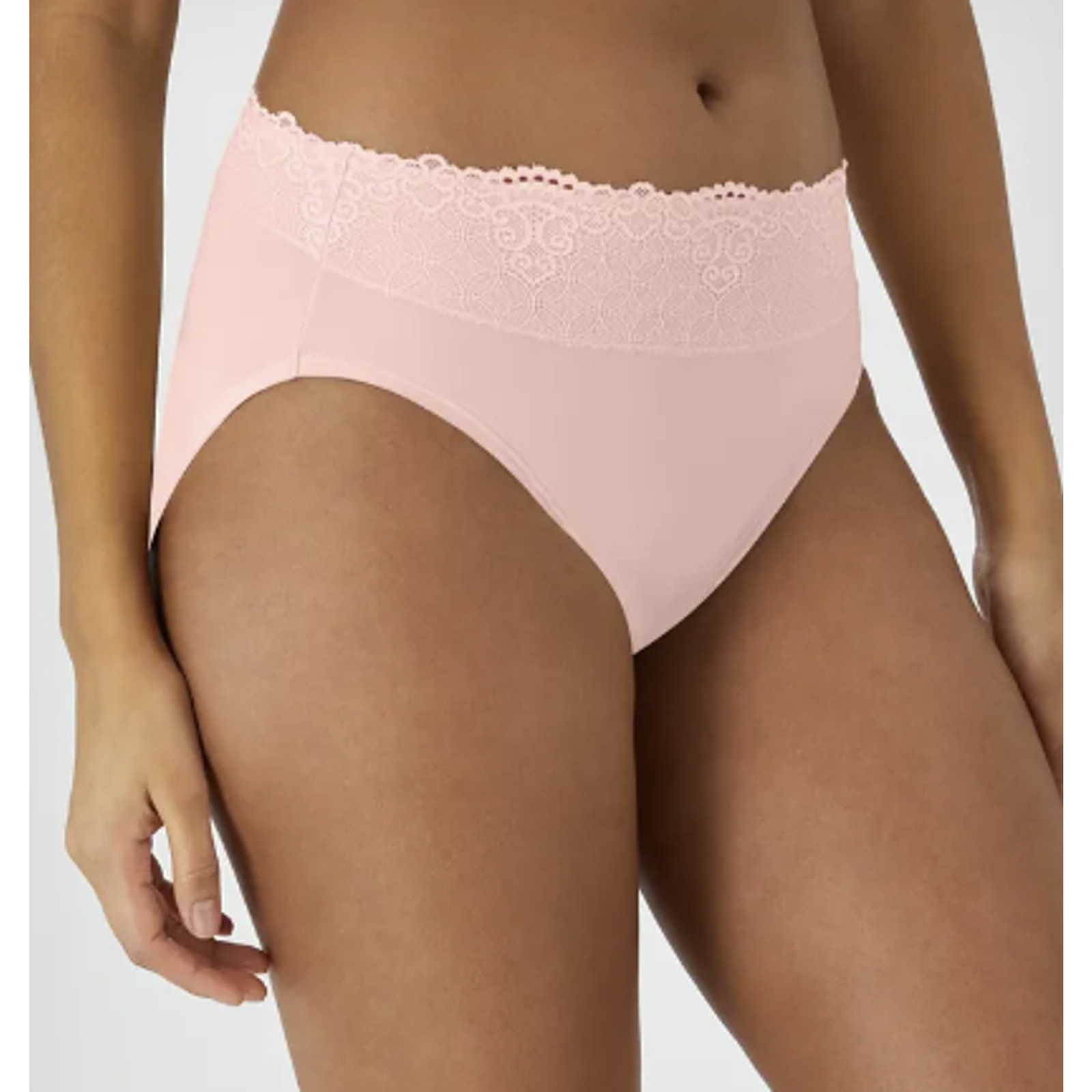 Bali Women’s Medium Passion For Comfort Sheer Pale Pink Hi-Cut Panty G20-5