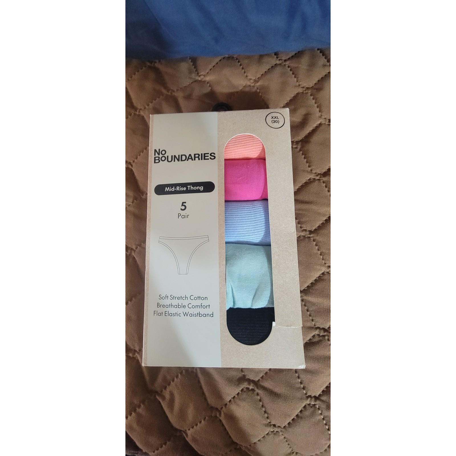 No Boundaries Mid-Rise Thong 7 Days of the Week Underwear Size XXL (20)