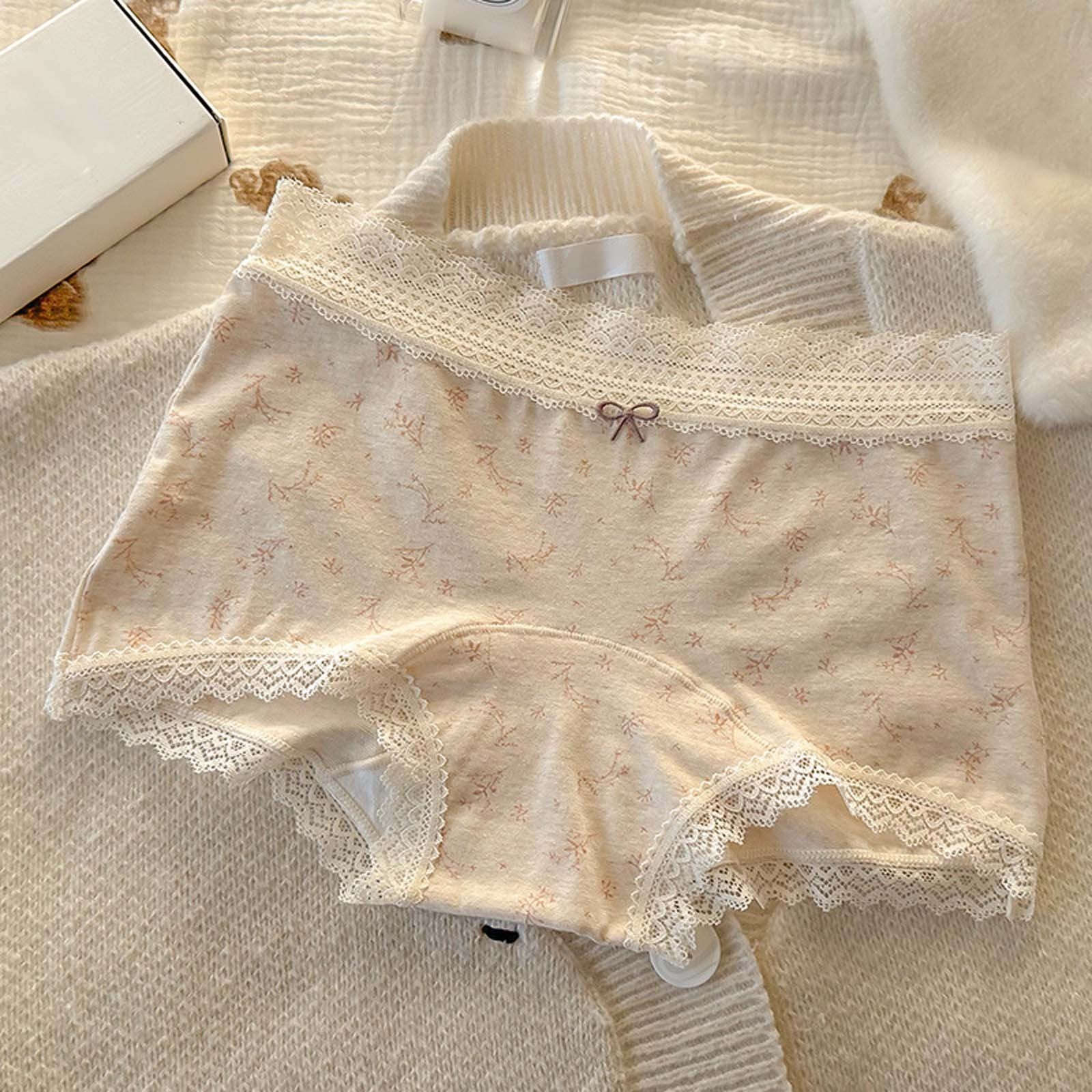 Womens Small Floral Lace Mid Rise Plus Size Panties 10A Antibacterial Extended