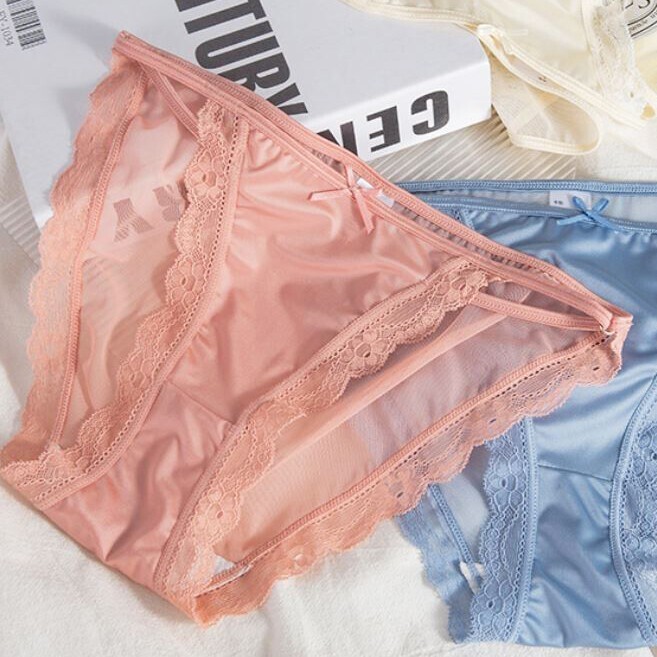 5 Pack Lot String Satin Sexy Briefs Sheer Panties Womens Underwear Bikini Lace