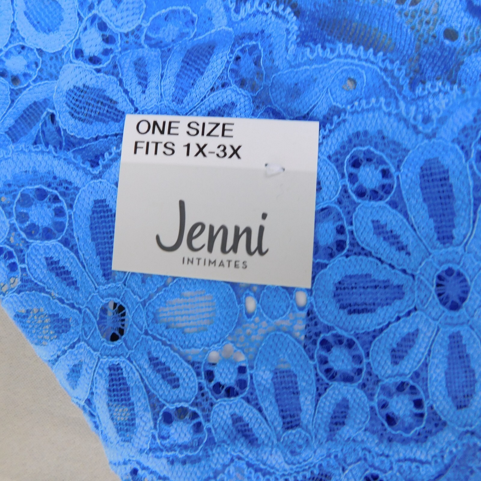 5pc Lot Jenni Nylon Stretch Lace Everyday Thong Panties Plus Size Blue Rust