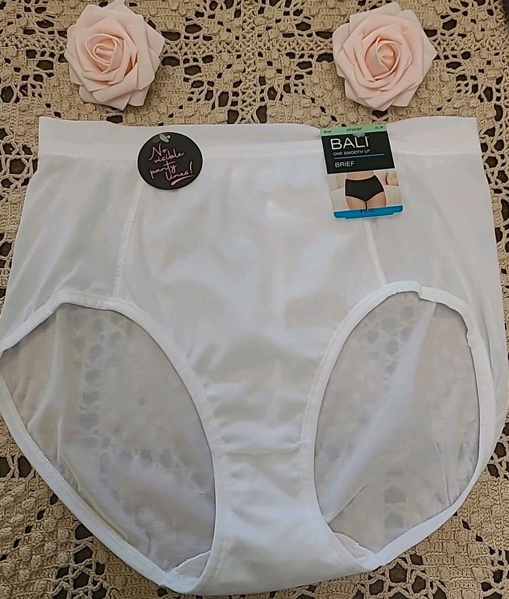 BALI One Smooth U Brief Panty DFMEBF Size XL/8 WHITE nwt $13.00