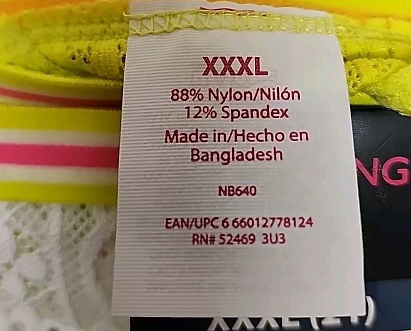 NWT No Boundaries Junior’s 2 Pack Crochet Lace Thong Size XXXL White & Citrus