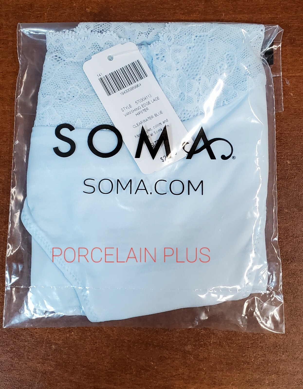 Soma Vanishing Edge LACE HIPSTER Clear Water Blue Please Pick Your Size $22.00