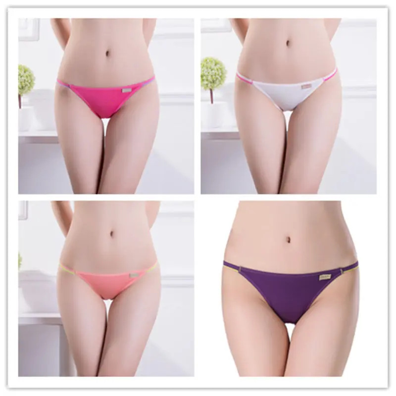 Low Rise Cotton Bikini Panties Women Seamless Soft Stretch Comfort Briefs 4 Pcs