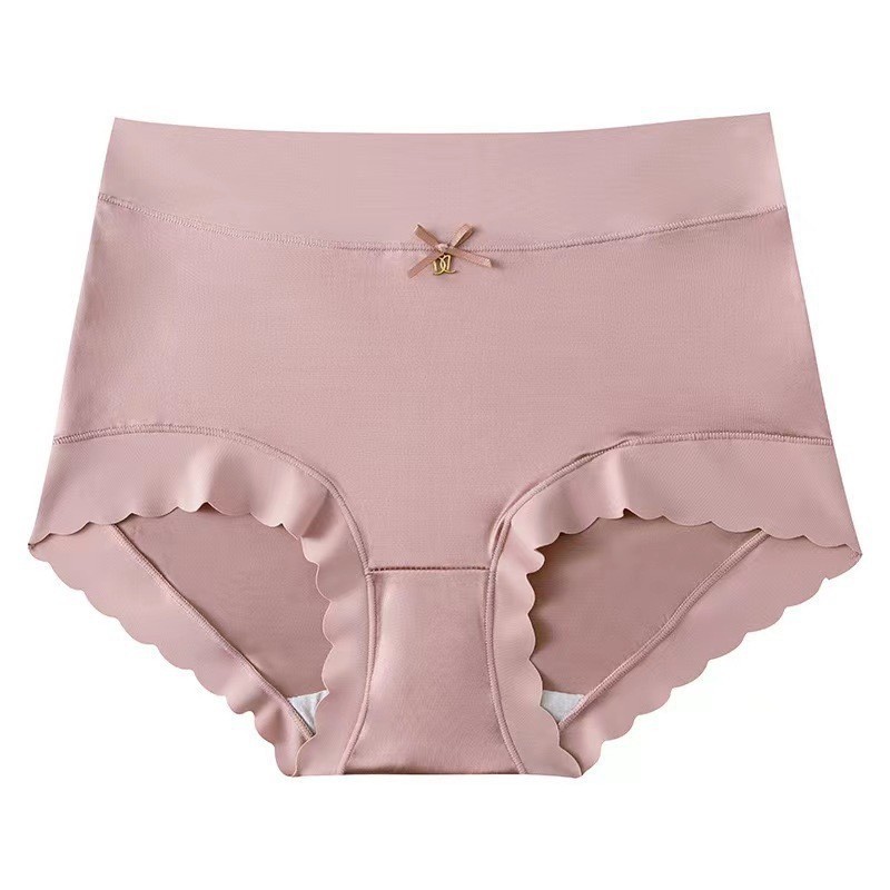 5 Pack Seamless Satin Ice Silk Bikini Antibacterial Gusset Tummy Control Panties