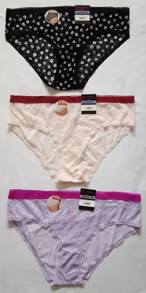 No Boundaries Cheeky Panties Allover Lace Size XXL(19) Multicolor (LOT OF 6)