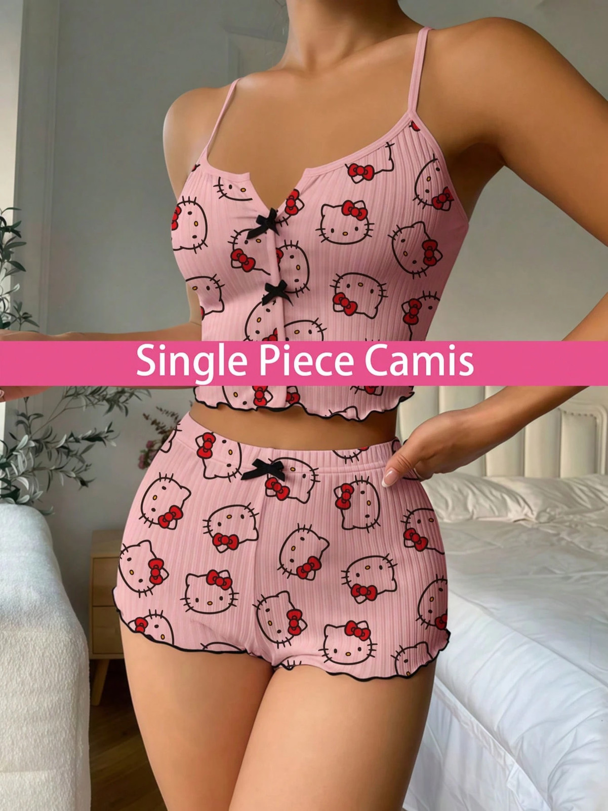 Hello Kitty Womens Plus Size Pyjamas Summer Top Comfy Sleepwear Cheap24