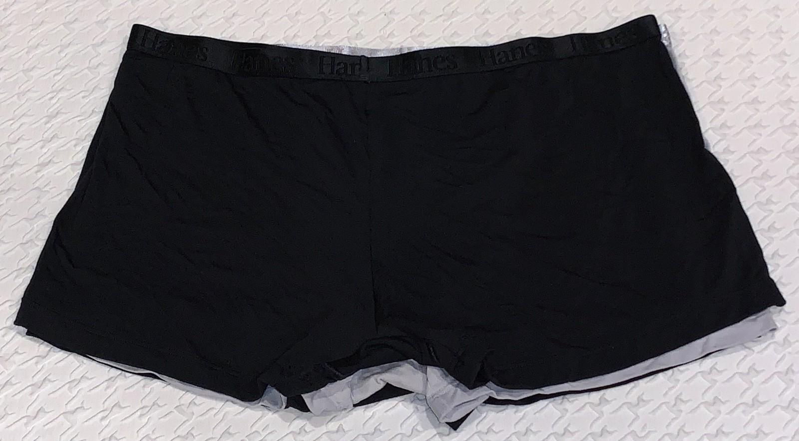 HANES 3 Pk Ultimate Supersoft Black Silver Boxer Brief Panty Womens Sz L 7 2XL 9