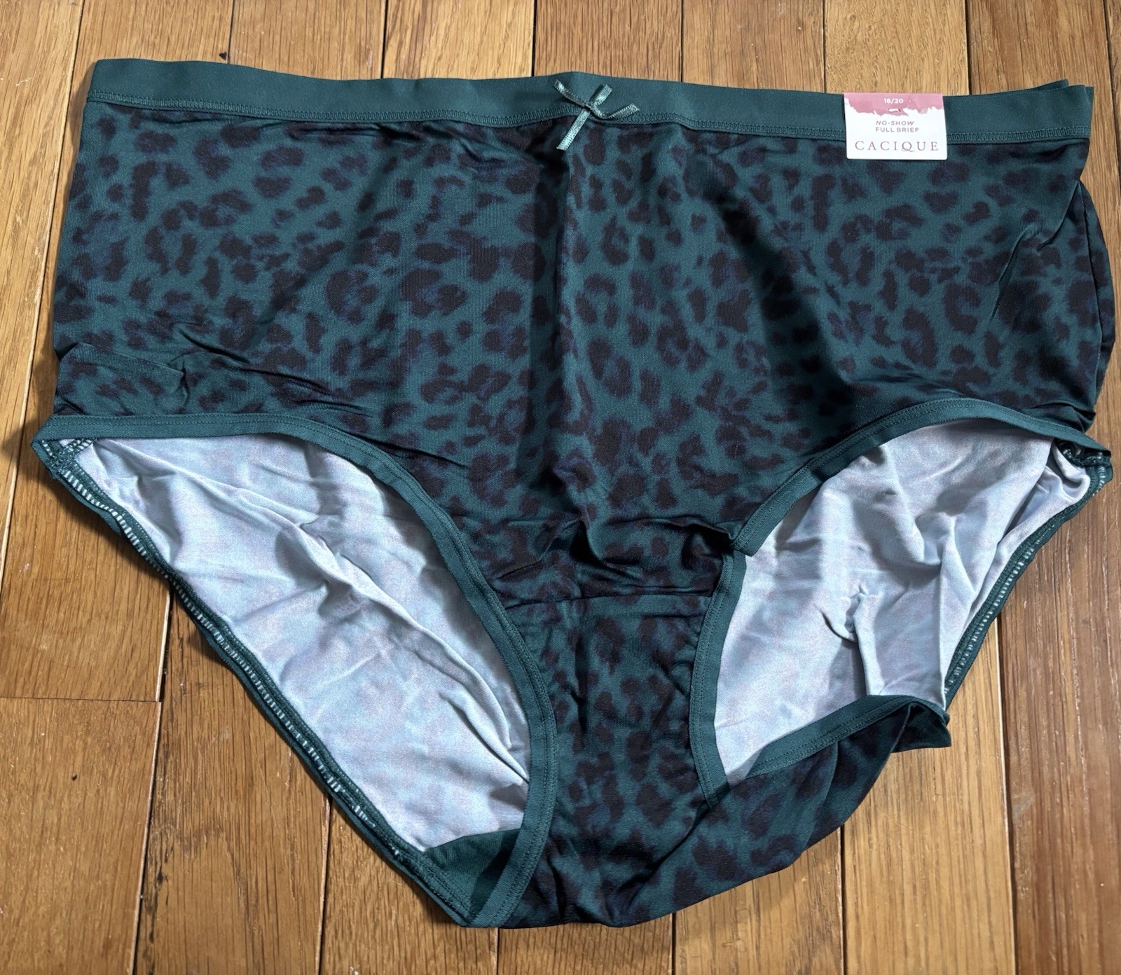 Plus Sz 18/20 Lane Bryant Cacique No Show Full Brief Nylon Animal Leopard Panty