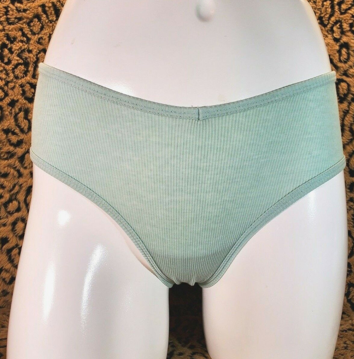 Victoria’s Secret Pink Logo Light Green Pleated Cheeky Cheekster Panty M Sexy