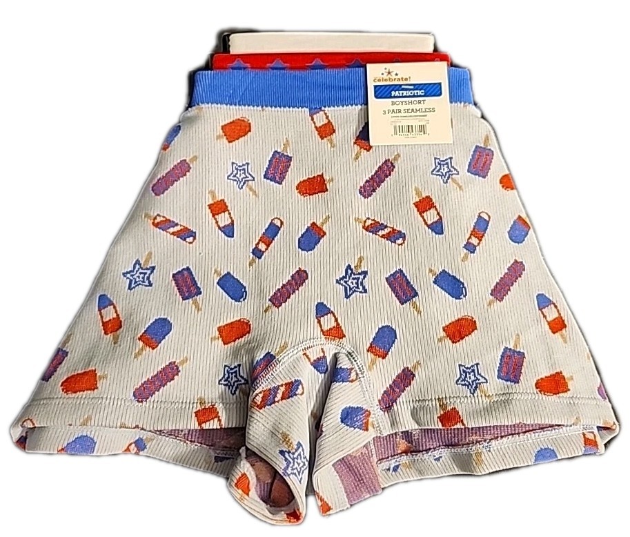 NWT Way To Celebrate Boyshort Panties 3-Pack Seamless Size Large Multicolor