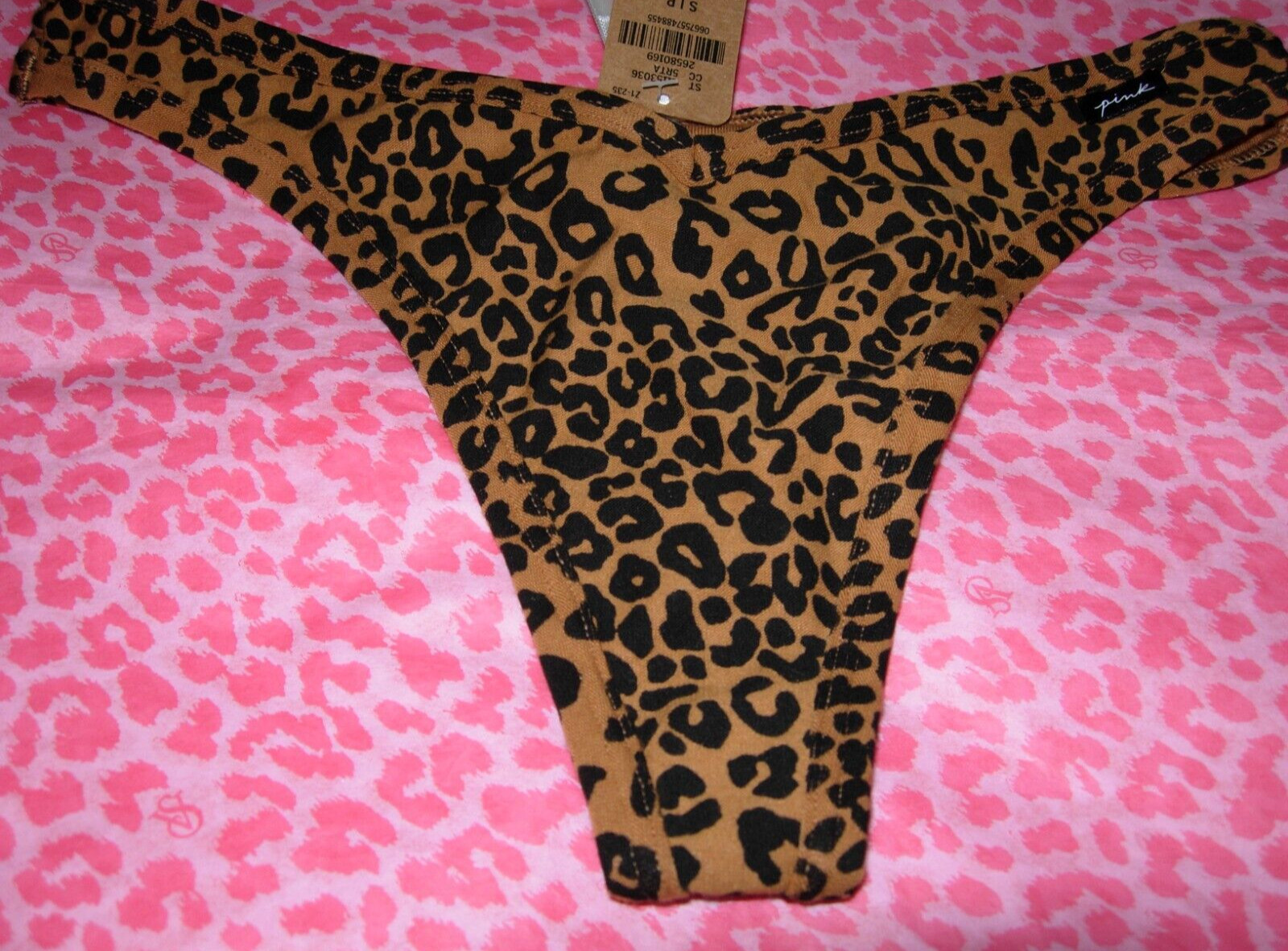 Victorias Secret PINK Sexy Thong String V-Cut LOGO Cheetah Animal XS S M XL XXL