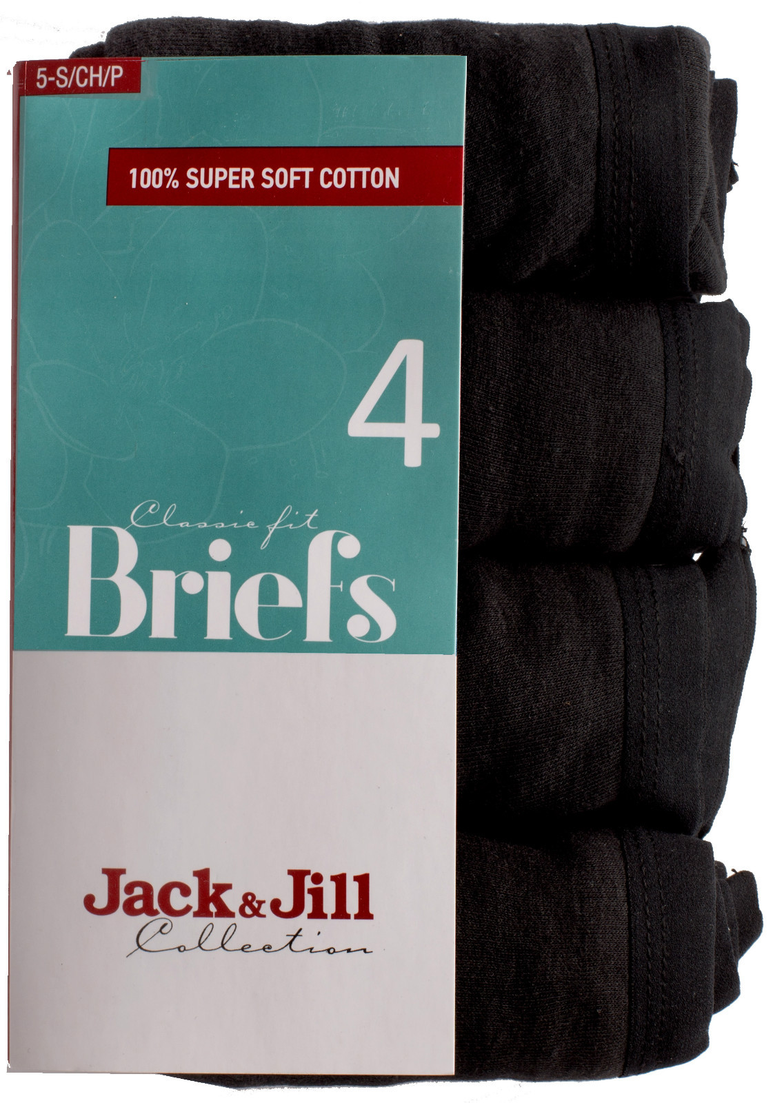 women’s briefs 100% Cotton, Jack & Jill,Black, Small-XXX Large, Solid