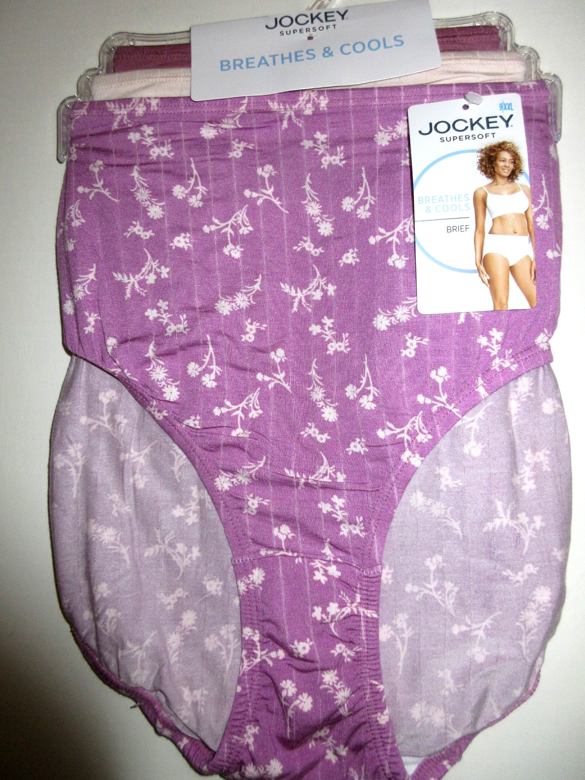Jockey Supersoft 3-Pair BRIEF Panties 2373 Modal purple cream Cool women ~ 9/XXL