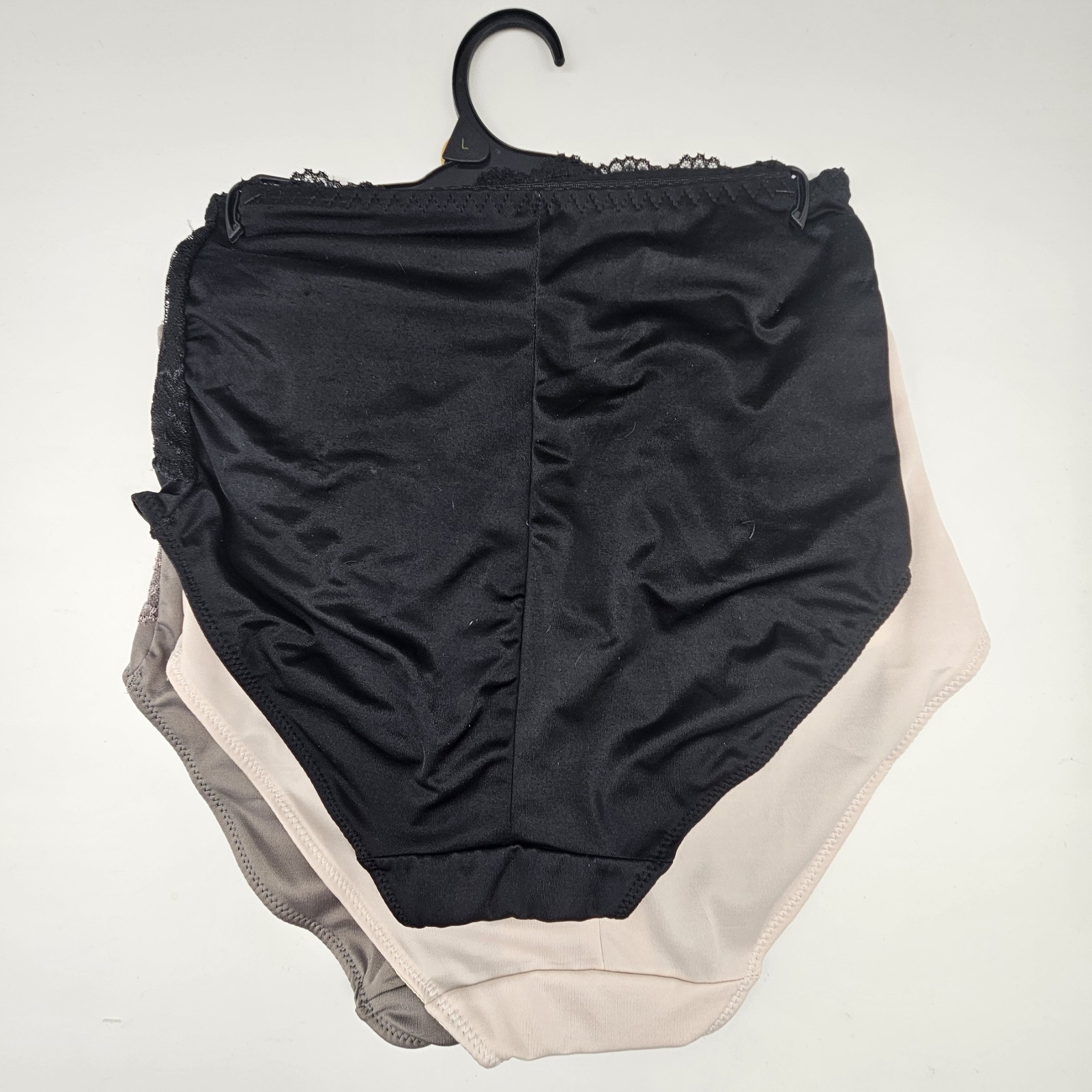 3 Pack KATHY IRELAND Women’s M L Microfiber Shaping Briefs Black Beige Brown