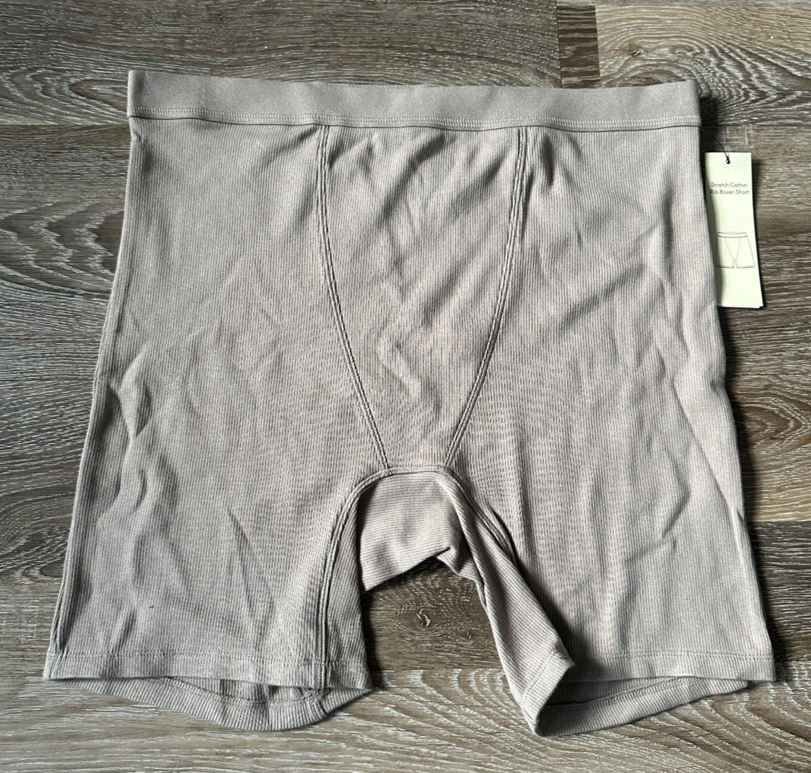 No Boundaries Boxer Shorts Super Soft Taupe Cotton Elastic Waistband Large 12-14
