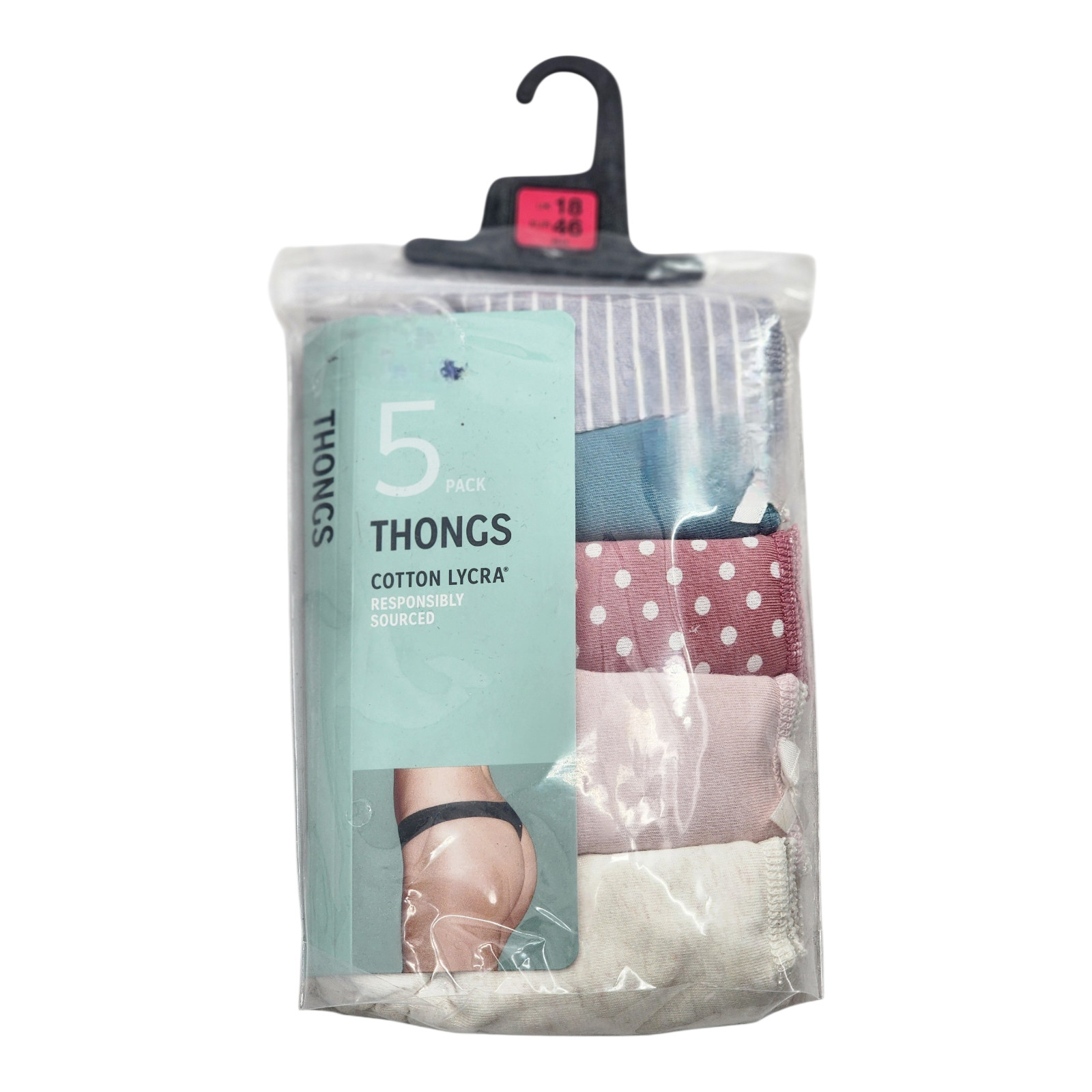 M&S Women’s 5 Pack Cotton Lycra Thongs