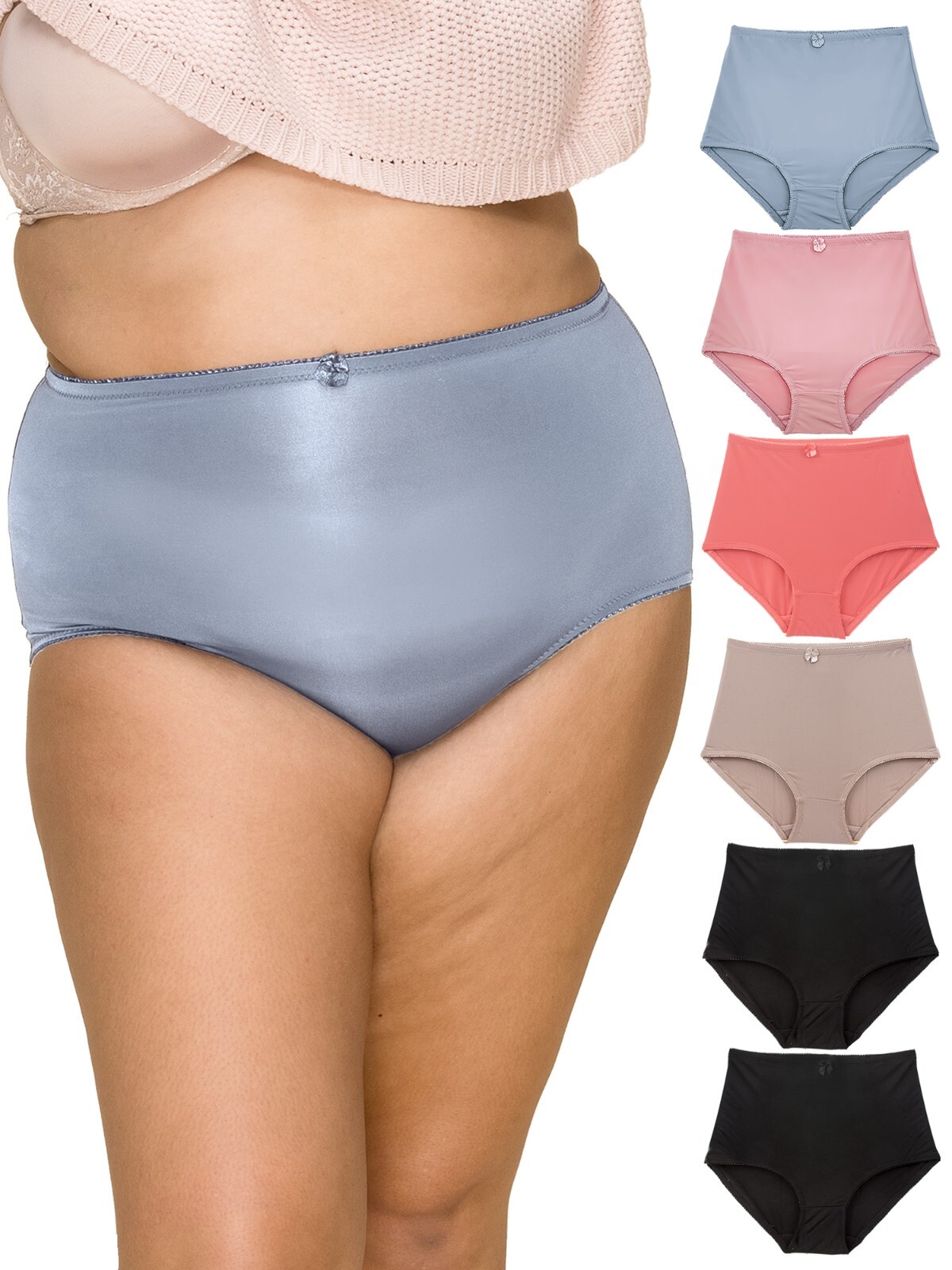 Barbra Multi-Pack Women’s High-Waist Light Tummy Control Panties Small-Plus Size