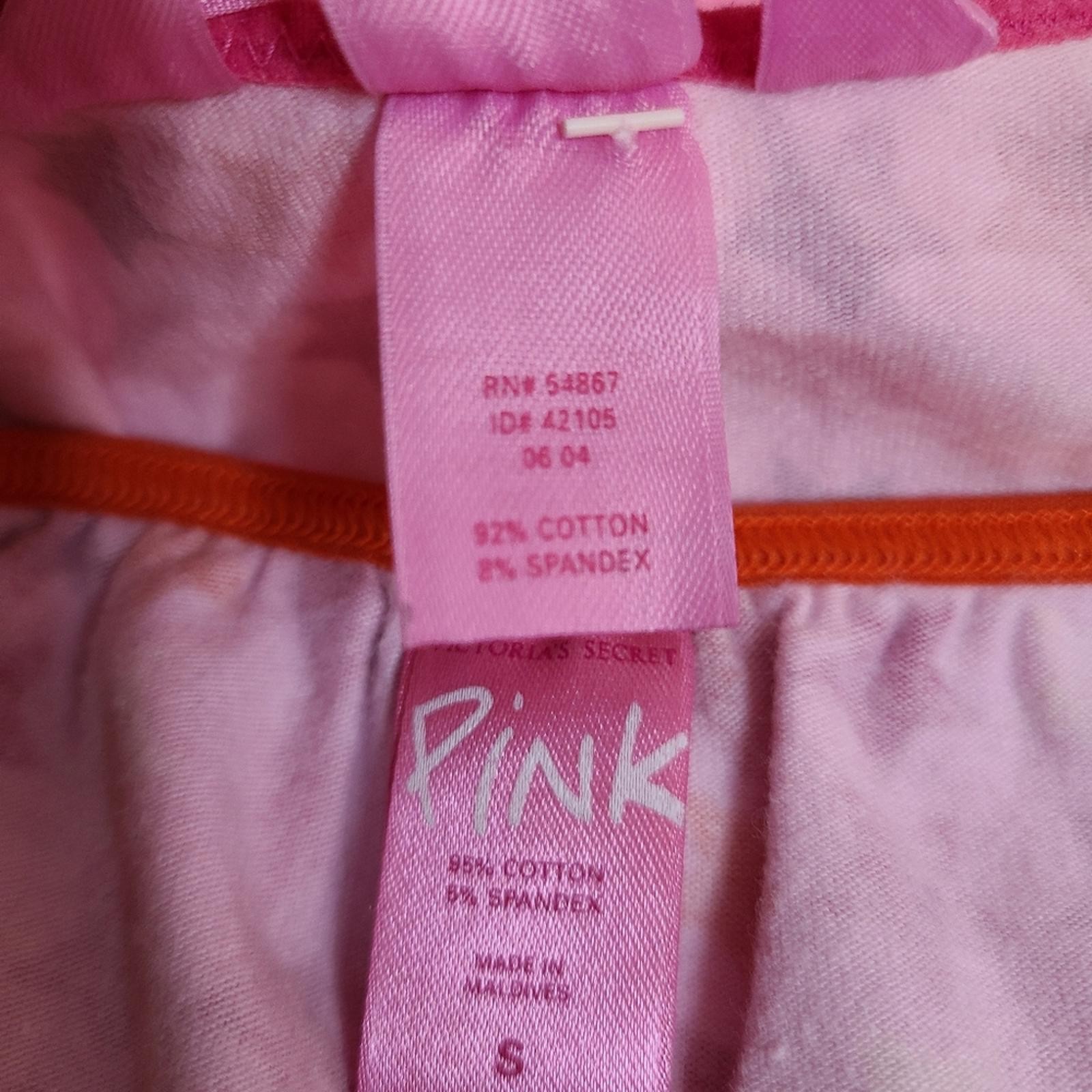 RARE VTG VS PINK Graphic Cotton Cami & Double String Bikini Panty Set Size S/M