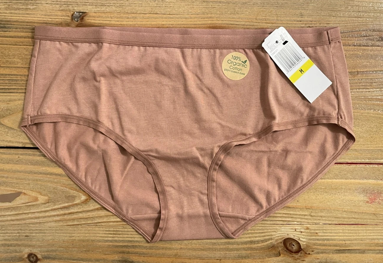 Felina Organic Cotton Stretch Hipster Pantie, NIB, Yellow, Tan
