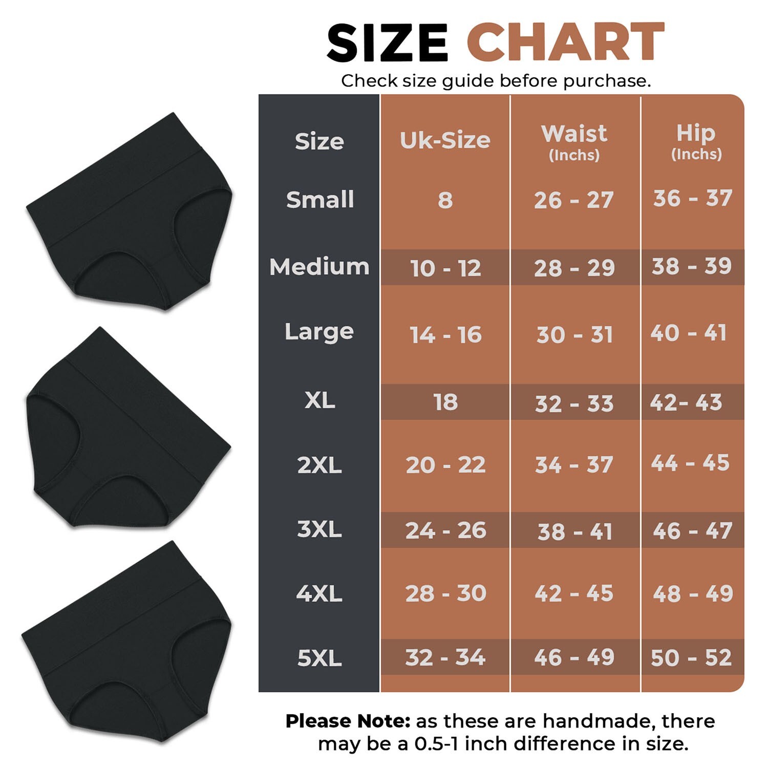 Ladies 5 Pack High Waist Full Briefs Cotton Underwear Knickers for Women S – 5XL