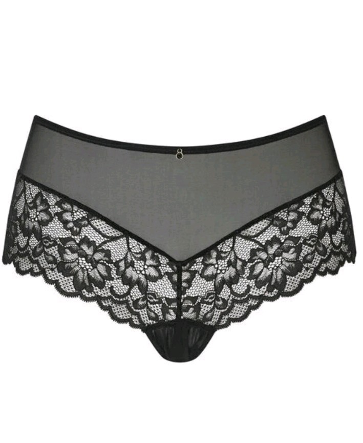Ann Summers Sexy Lace New Crotchless Cheeky Shorts Size 10 Black.
