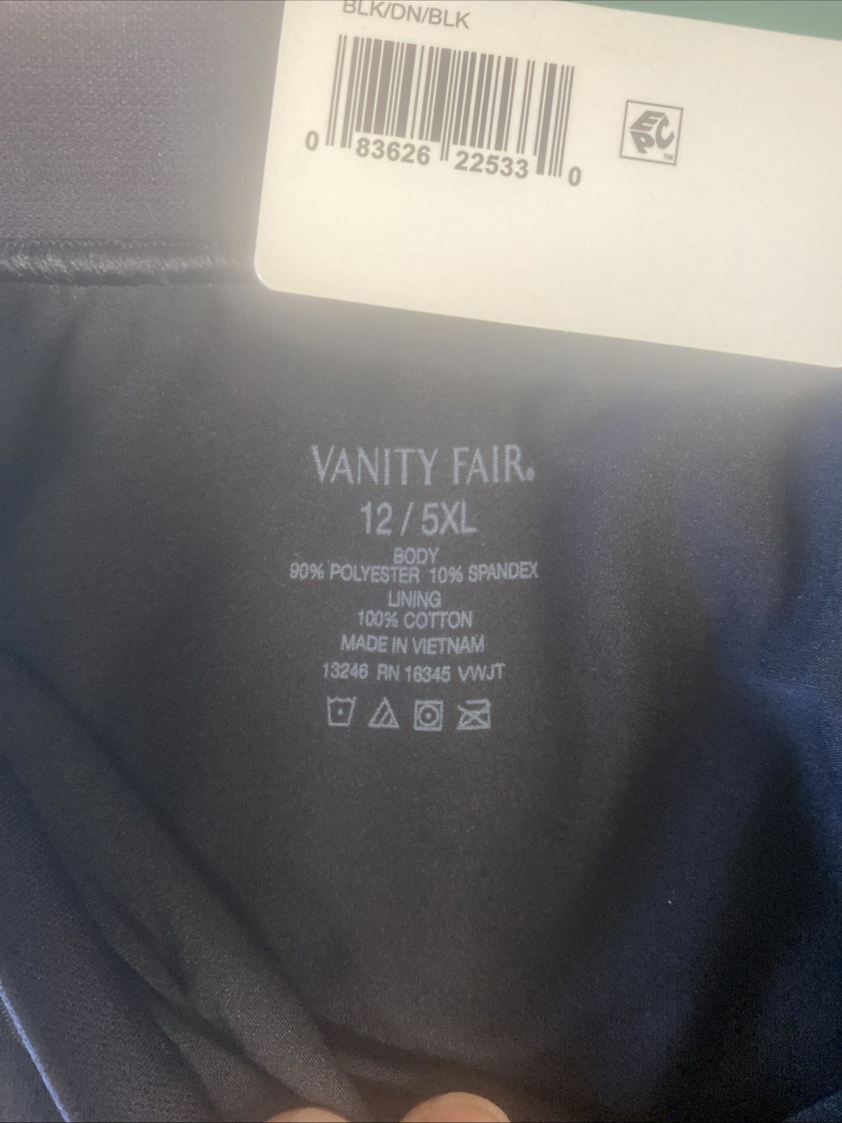 VANITY FAIR Radiant Women’s 3-Pk 5XL/12 Hi-Cut Briefs 360 Comfort Soft Flex NWT