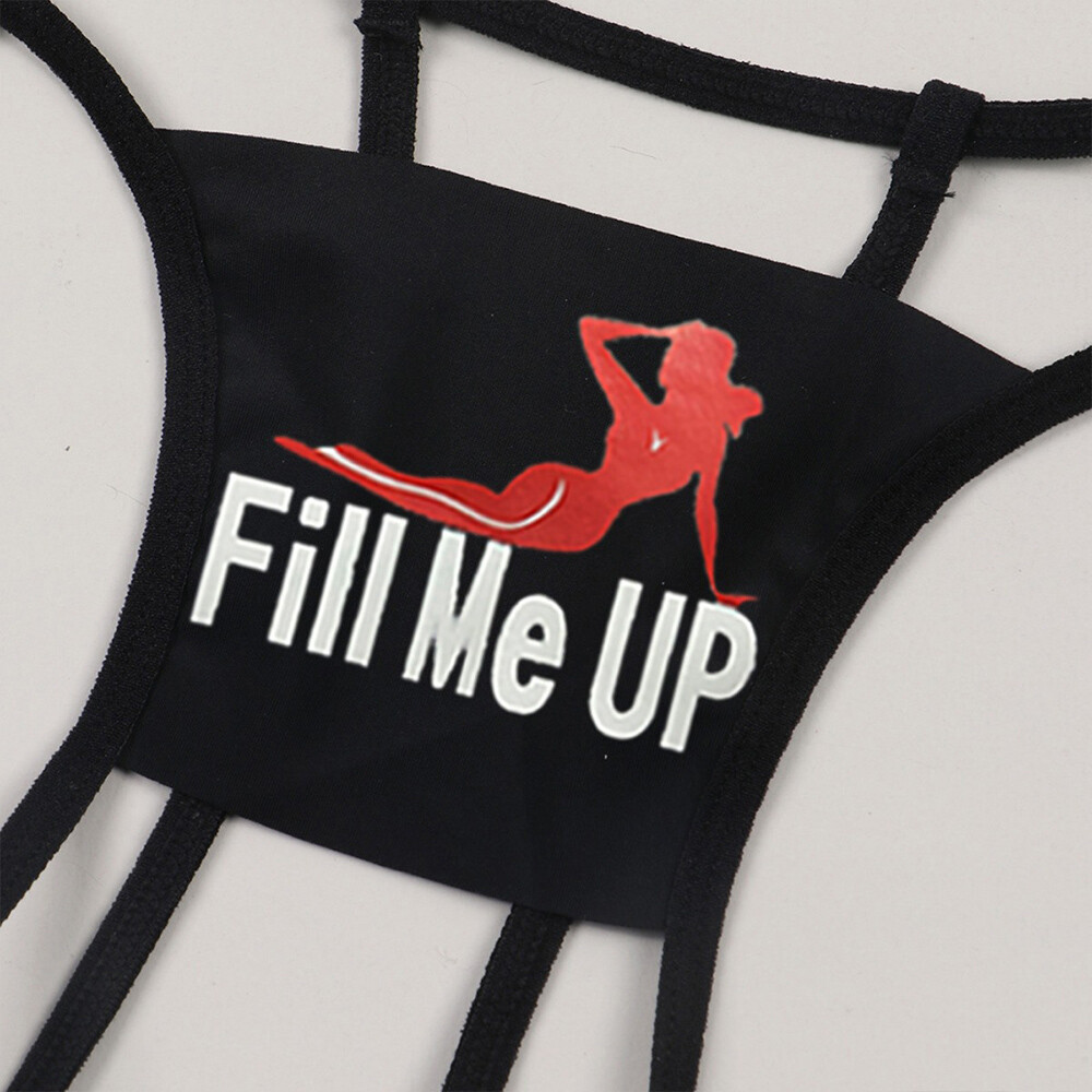 Women Printed Panties Crotchless Underwear Thongs Lingerie G-string Briefs⇓