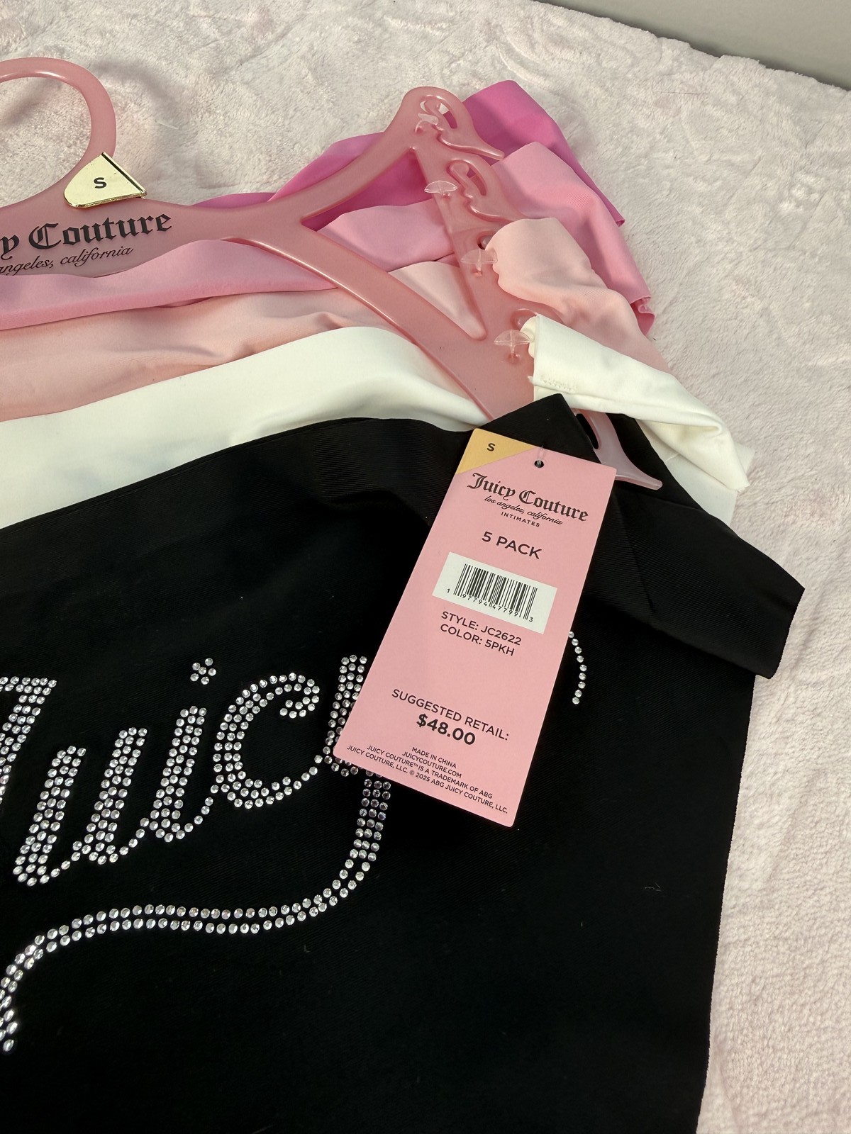 Juicy Couture 5-Pack Panties Size S Pink Y2K 2000s Womens Underwear New