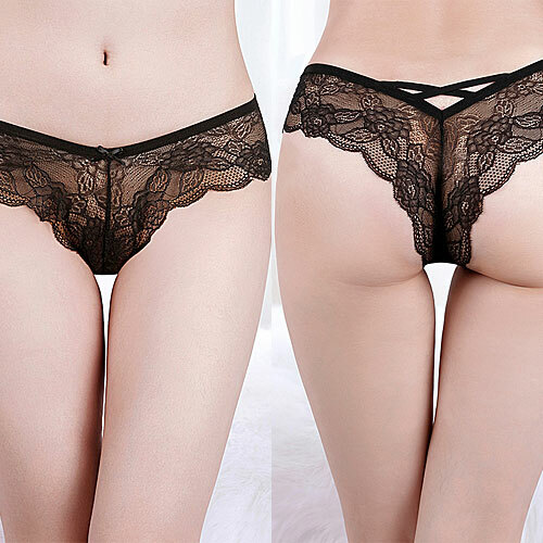 Women’s Lace Miami Bikini Brazilian Briefs Knickers Panties Gusset 6 8 10 12