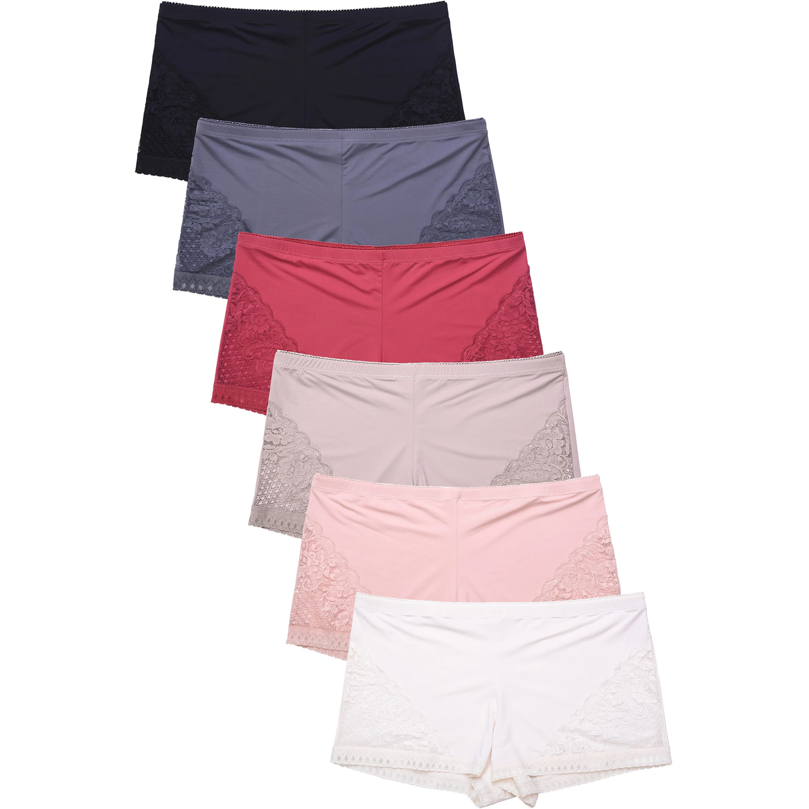 Lot 6-12 Women’s Boyshort Shorts Shortie Sissy Lace Undies Panties Boxer 05 S-XL
