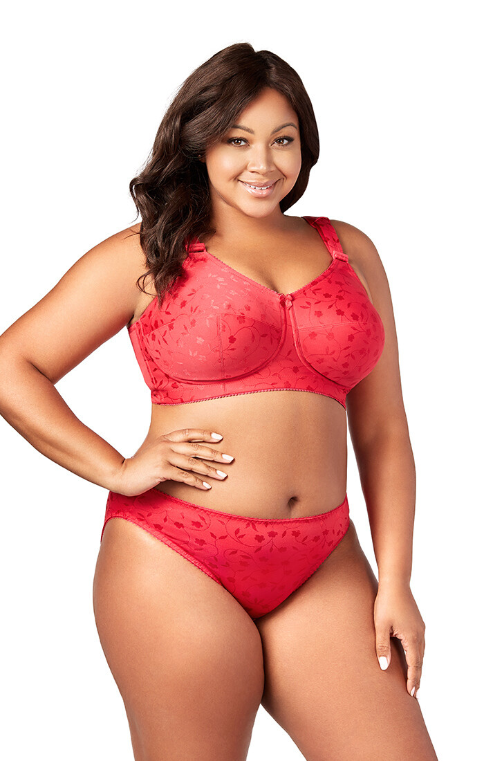 Elila Red Jacquard Plus Size Panty 3405 Medium Coverage to Size 10XL