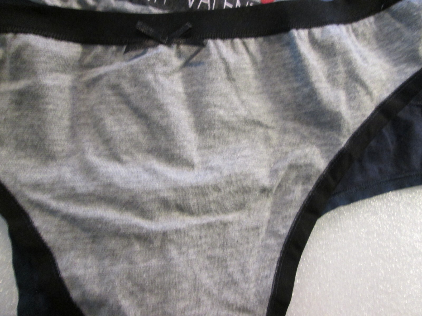 New 4 Ladies Thongs Cotton Panties💚Size XL💚Be My Valentine, Black, Blue,Gray💚