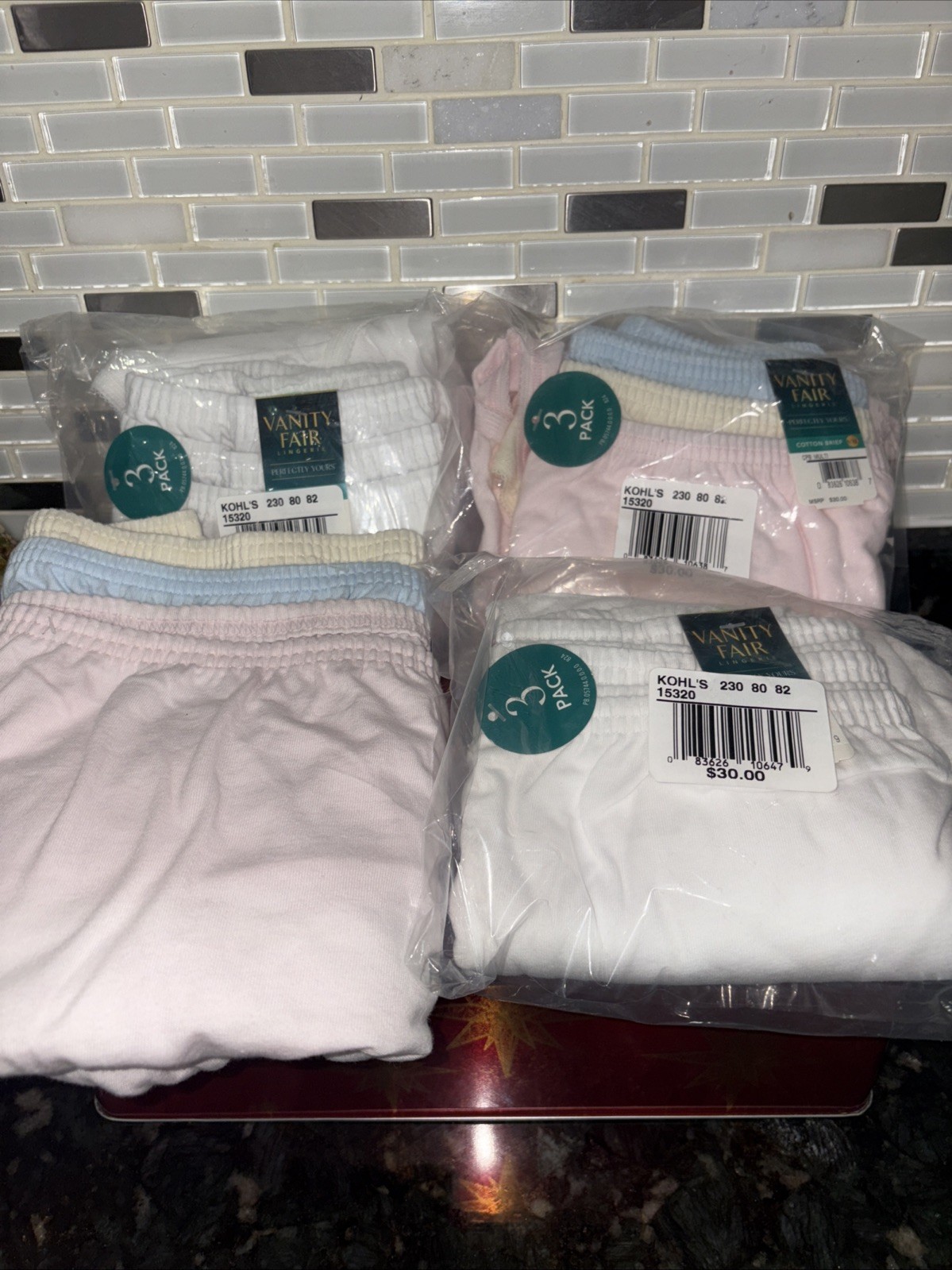 Vanity L112417 Fair Perfectly Yours Classic Cotton Briefs Size 8/XL Lot 12