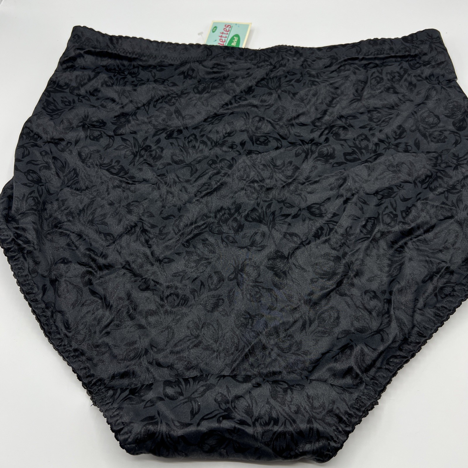 Sensational Silhouettes Fashion Brief Black Nylon Panty 5X Shiny NWT