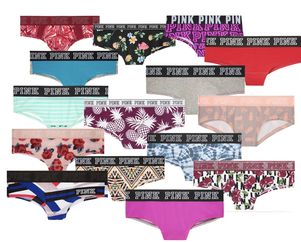 Victoria’s Secret PINK Variety Logo Cheekster Panty, Set of 3