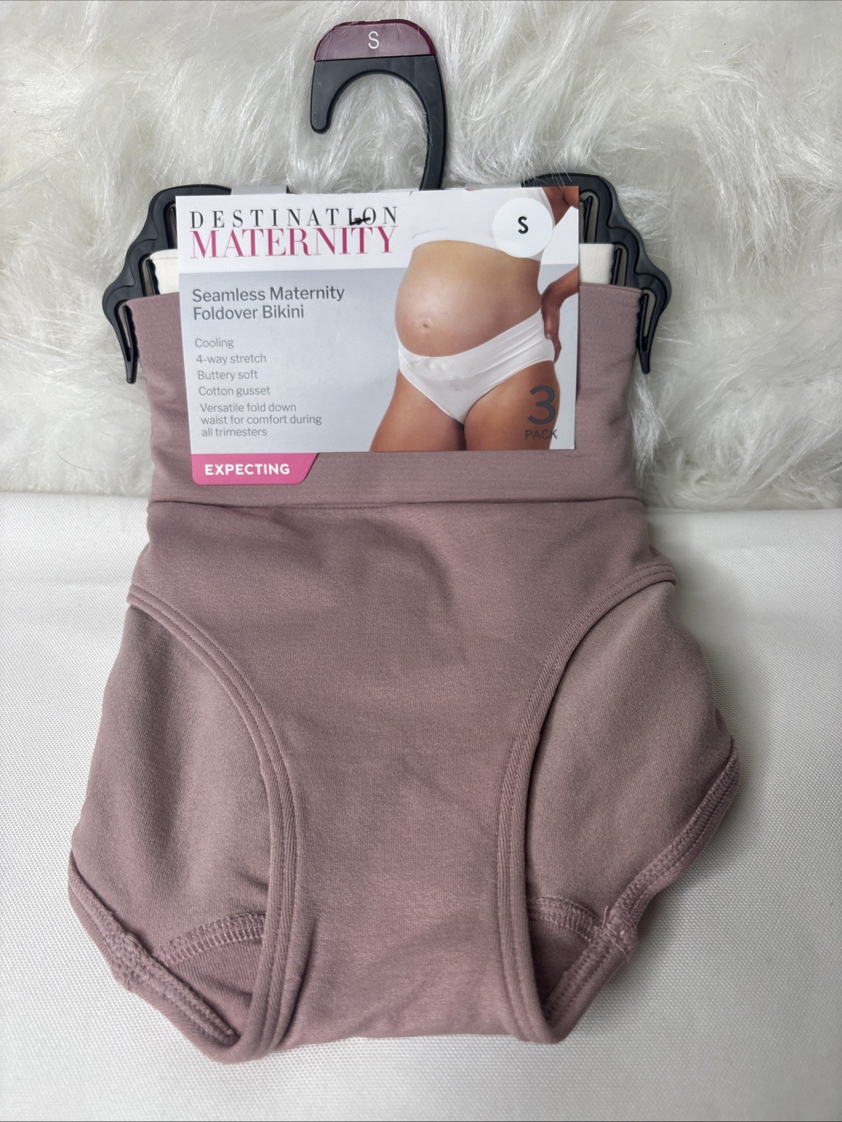 Destination Maternity 3 Pack Bikini Panties Size S Foldover Seamless New