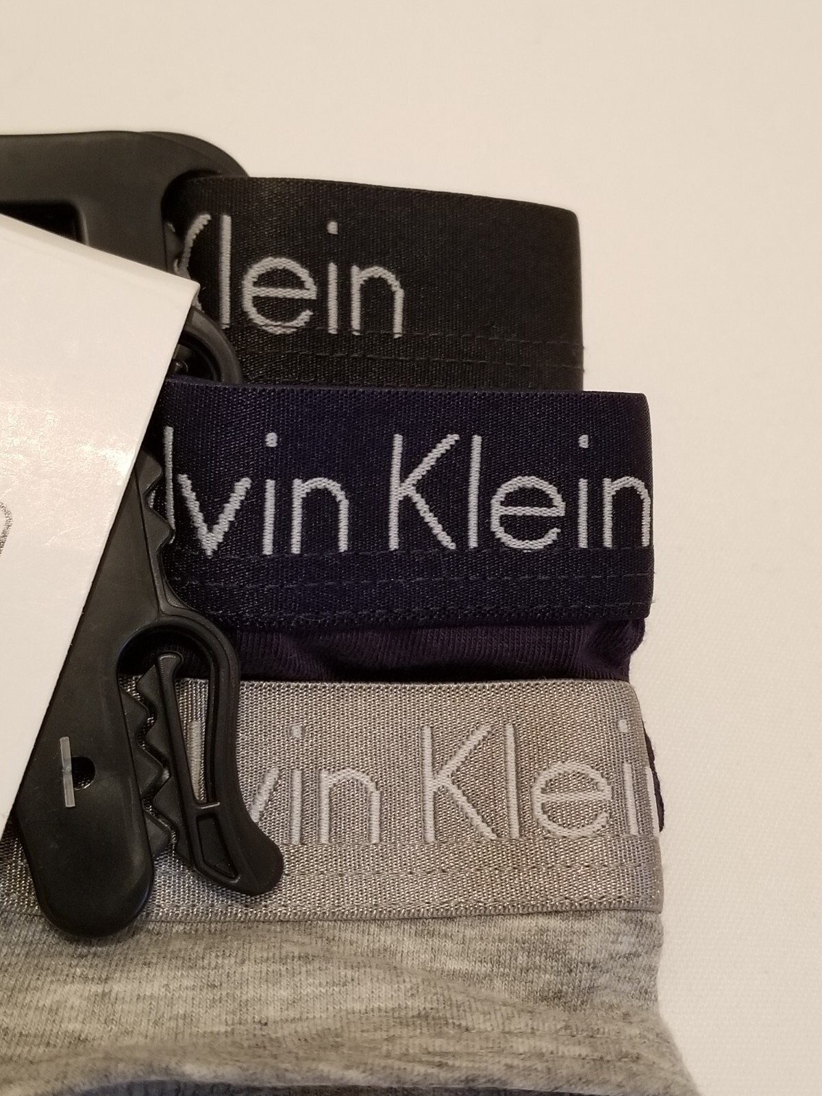 Calvin Klein 3 pc Thong Panties BLACK/ Navy blue/Gray QP1803 Size Small New
