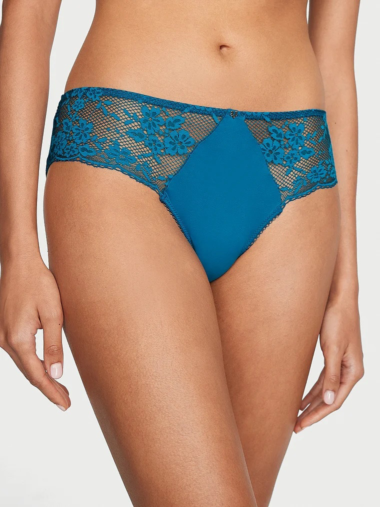 Victoria’s Secret Love Cloud Lace Hiphugger Panty Blue Sapphire XS NEW