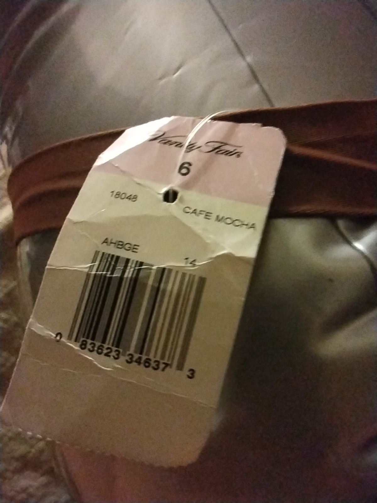 VANITY FAIR HIGH WAIST THONG BROWN CAFE MOCHA NYLON SIZE 6 NWT