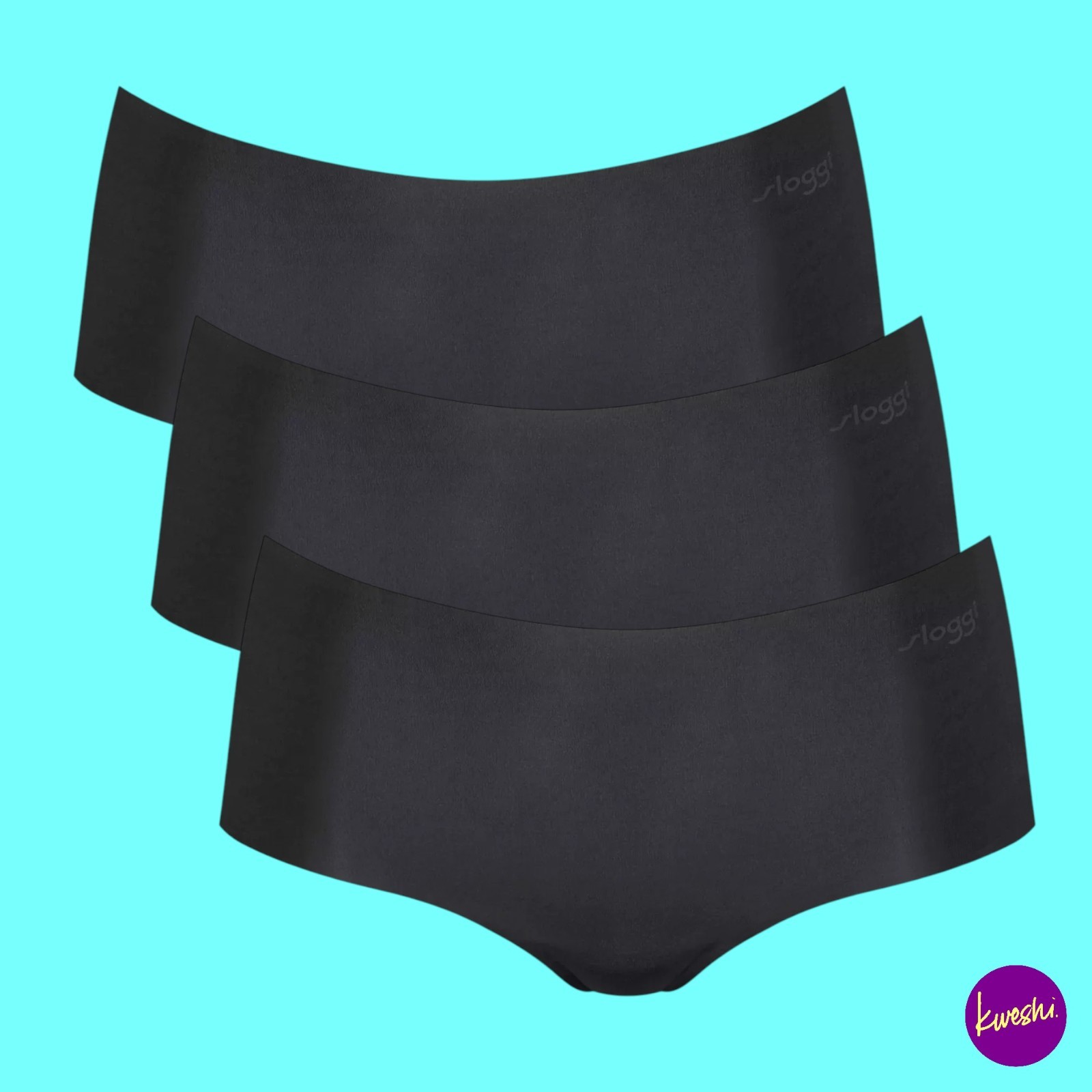 SLOGGI Women’s Basic+ Midi Briefs, Cotton, Set of 3, Black, UK 12 | EU 40 | US 8