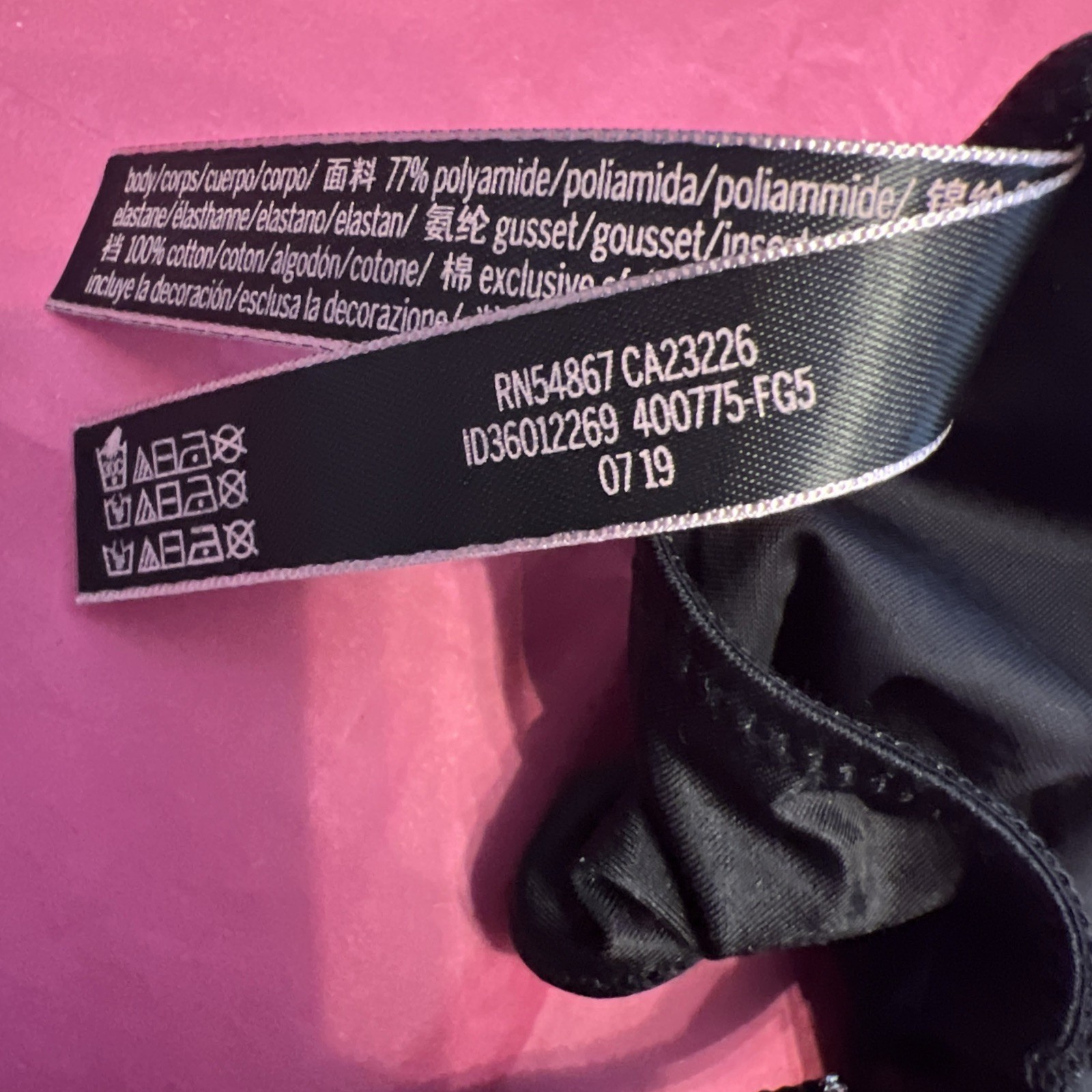 Victoria’s Secret Very Sexy Brazilian Slip Panty Size Small Black With Jewels