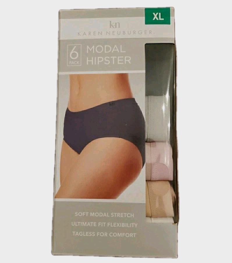 Karen Neuburger Women’s XL 6-Pack Modal Hipster Underwear Soft Stretch NWT